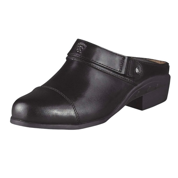 Ariat Black Leather Heeled Mule Shoes Women’s Size 9.5
